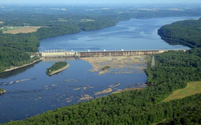 An aerial view of the Conowingo Dam